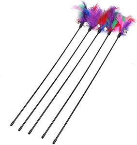 Amazon Diamondo 5pcs Cat Kitten Pet Teaser Turkey Feather