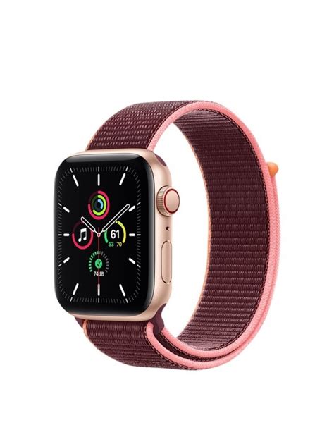 Apple Watch Se Gps And 4g 44mm Gold Aluminium Case Med Plum Sport Loop