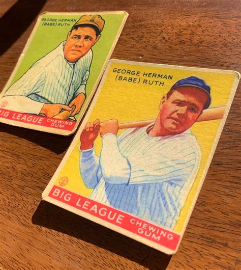 Goudey Babe Ruth Babe Ruth And Baseball Cards Old Vintage