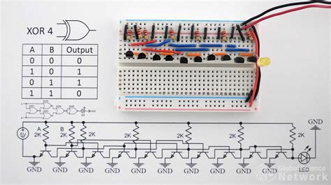 XOR Gate, Exclusive OR Gate | Built with Transistors