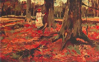 Vincent Van Gogh Girl In White In The Woods Thick Impasto Paint