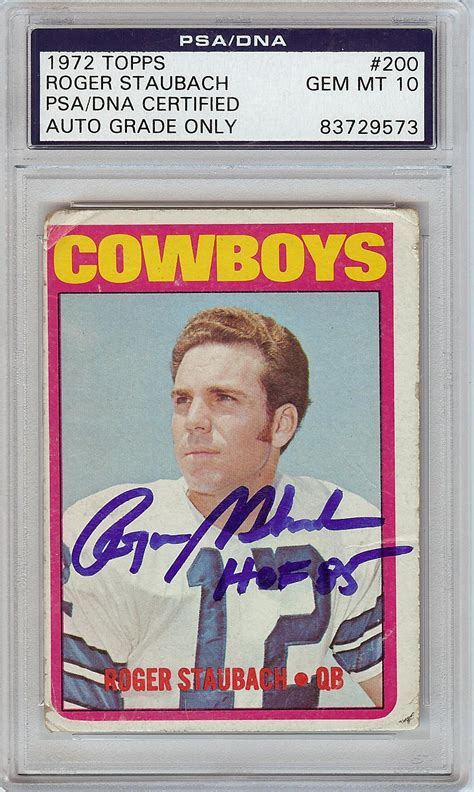 Lot Detail Roger Staubach Signed 1972 Topps RC No 200 HOF 85