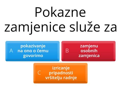 Pokazne Zamjenice Quiz