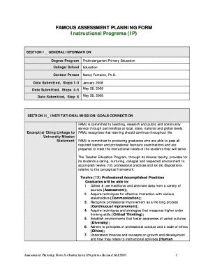 Fillable Online Famu Famous Assessment Planning Form Famu Famu Fax