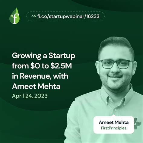 Founder Institute On Twitter Join Us For A Webinar With Ameet Mehta