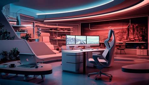 Premium AI Image | Futuristic office design modern creative interior ...