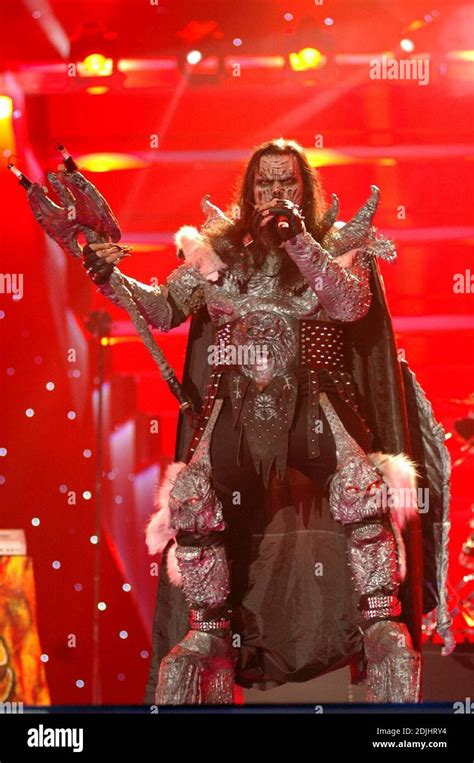 Eurovision winners Finland entry Lordi at the 2006 Eurovision Song Contest in Athens, Greece, 5 ...