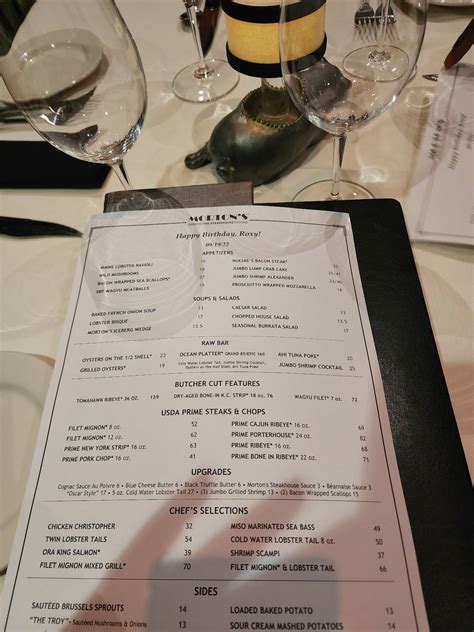 Menu At Morton S The Steakhouse Sacramento