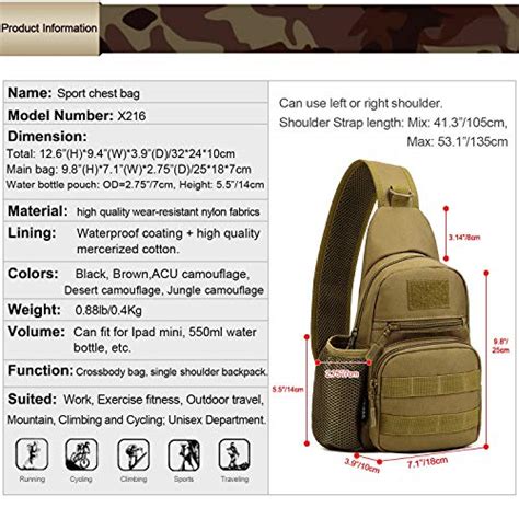 Huntvp Small Tactical Sling Chest Pack Bag Molle Daypack Backpack Military Crossbody Pricepulse