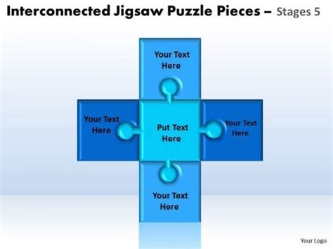 Strategy Diagram Interconnected Jigsaw Puzzle Pieces Stages 5 Strategic