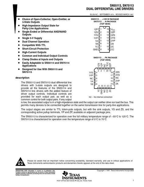 Sn Drivers Datasheet Distribuidor Stock Y Mejor Precio