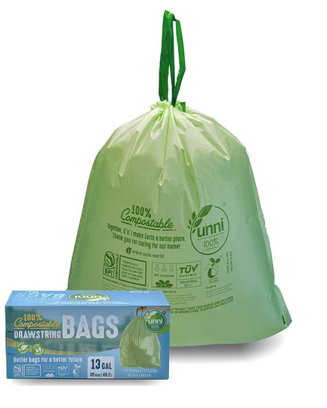 Buy Unni Compostable Drawstring Bags Gallon Liter