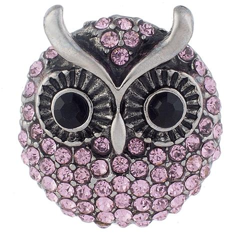 Owl Snap Charms Rhinestone Owl Purple White Red Snap Buttons For