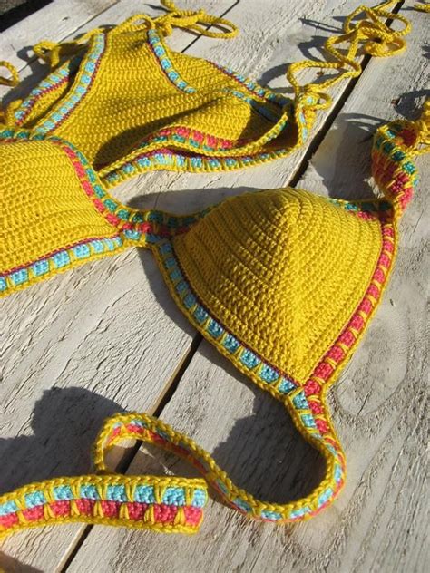 Crochet Bikini Set Yellow Kiini Bikini Crochet Swimwear Etsy