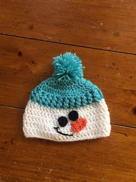 Baby Snowman Crochet Hat That I Made For A Cousins Baby The Pattern