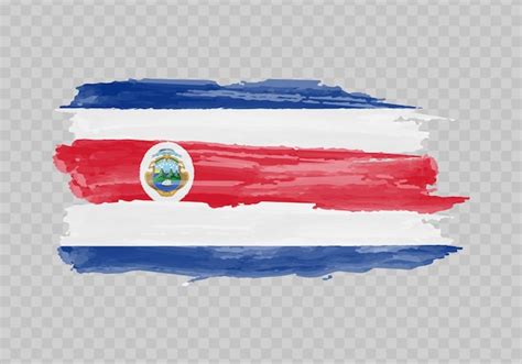 Pintura Acuarela Bandera De Costa Rica Vector Premium