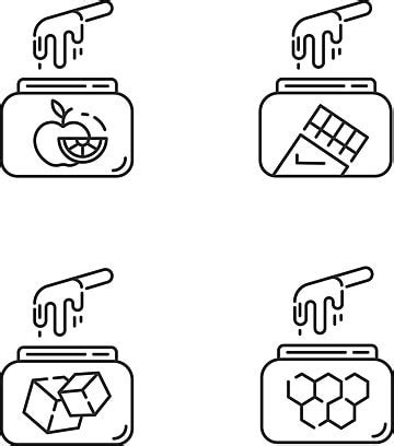 Linear Icons For Hair Removal Using Hot Wax Vector Concept Web Set
