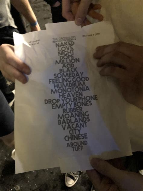 Setlist from Detroit tonight 10/05 : r/losgrowlers
