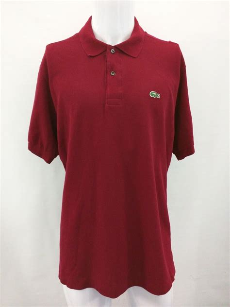 Lacoste Polo Collar Shirt Alligator Logo Red Men's Si… - Gem