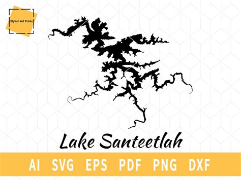 Lake Santeetlah Map SVG, North Carolina Map Vector File Instant ...