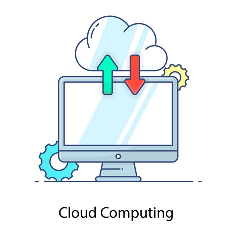 A Flat Icon Of Cloud Computing Cloud Technology Vector Art At