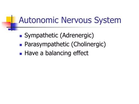 Ppt Autonomic Nervous System Powerpoint Presentation Free Download