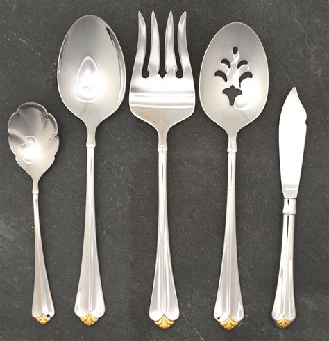 Golden Juilliard Stainless Gold Accent Piece Hostess Set By Oneida