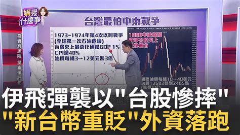 以伊開戰 撼全球 台股重挫 外資賣267億 投信買27億 中東情勢升溫 伊朗一甩 代理人戰爭 夜襲以色列 ｜陳斐娟 主持｜【關我什麼事part2】20240415｜三立inews