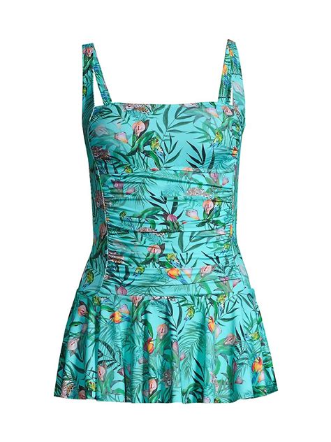 Johnny Was Wo Tania Floral Skirted One Piece Swimsuit Taina