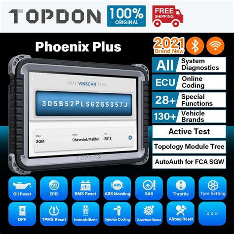 TOPDON Phoenix Plus Full System ECU Programming Diagnostic Scanner TOPDON