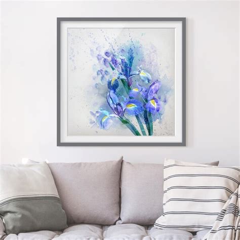 East Urban Home Gerahmtes Papierbild Aquarell Blumen Iris Wayfair De