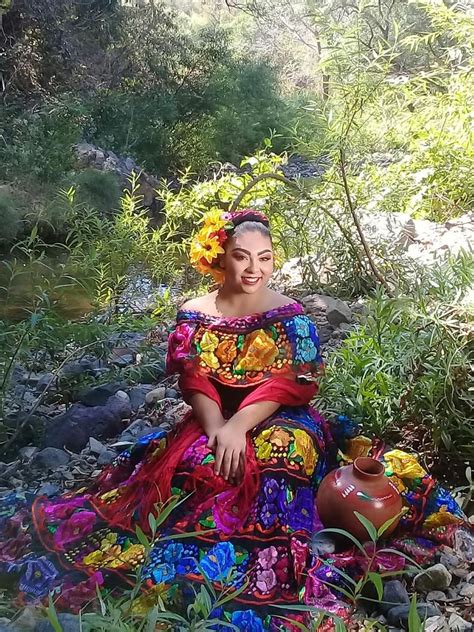 Mexican Dress Chiapas Original Hand Embroidered Cultural Outfit