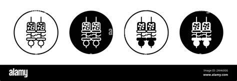 Starter Icon Vector Symbol Or Sign Set Collection In Black And White