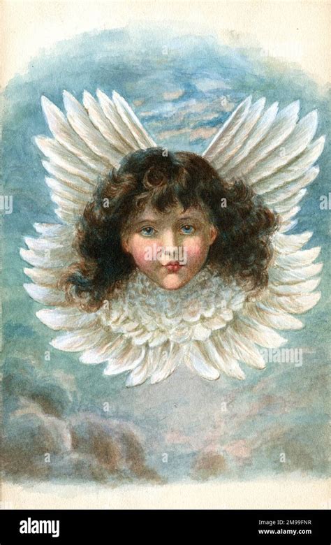 artwork  florence auerbach cherub head  wings stock photo alamy