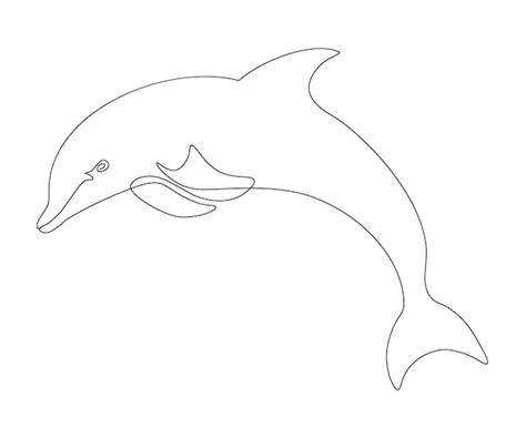 Premium Vector Abstract Dolphin Handdrawn Continuous Mono Line Single