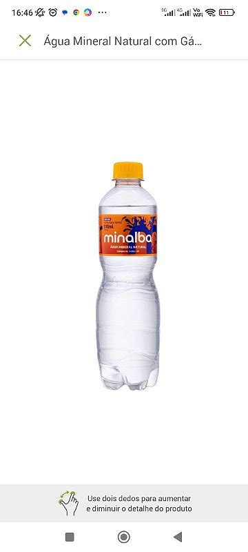 Água Mineral gás Minalba 510ml garrafa Pedir Tudo