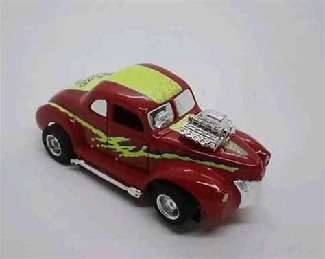 Tyco Ford Coupe No Dark Red Yellow W Decal Ho Scale Slot