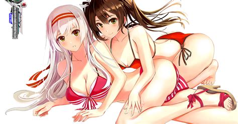 Kantai Collection Shokaku Zuikaku Hyper Sexy Bikini Render