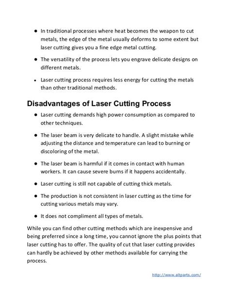 Advantages & Disadvantages of Laser Cutting Process