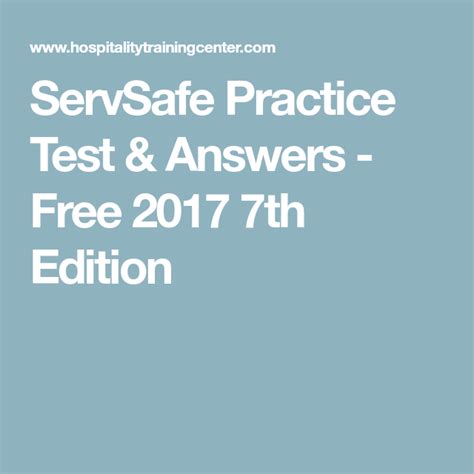 Servsafe Manager Study Guide Printable