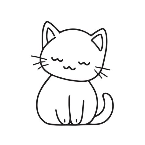 cute cat line art for drawing 22938539 Vector Art at Vecteezy