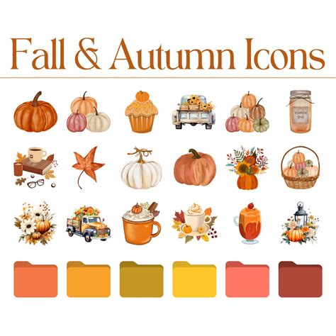 80 Autumn Icons, Fall Icons, for Mac, for Windows, for PC, Folder Icons ...