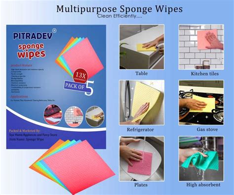 Sheenuu 100 Biodegradable Natural Cellulose 13 X Water Absorption Sponge Wipes Sponge Wipe