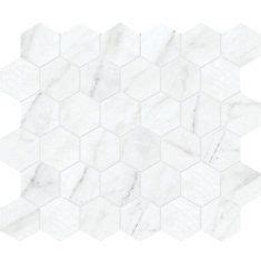 Carrara Nevoso Inch Hd Matte Hexagon Porcelain Mosaic Tile