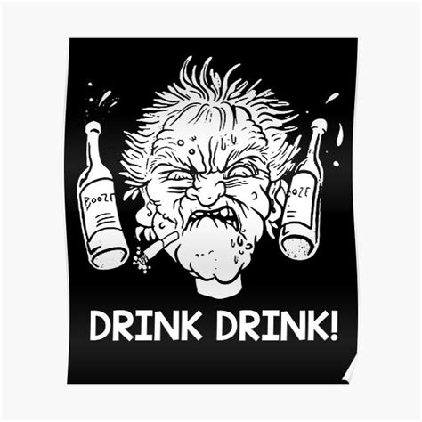 White And Black Father Arts Design Ted Sitcom Drink Drink Poster