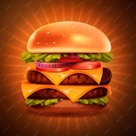 Premium Vector | Realistic burger illustration