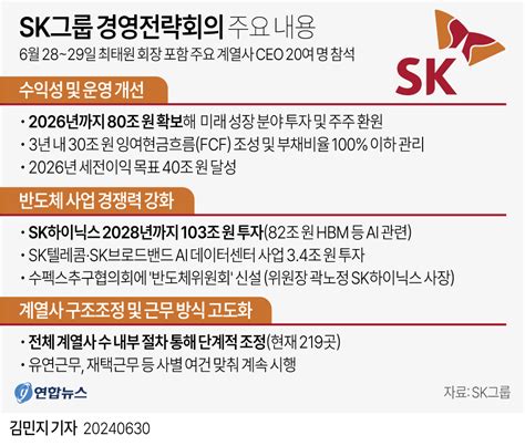 그래픽 Sk그룹 경영전략회의 주요 내용 연합뉴스