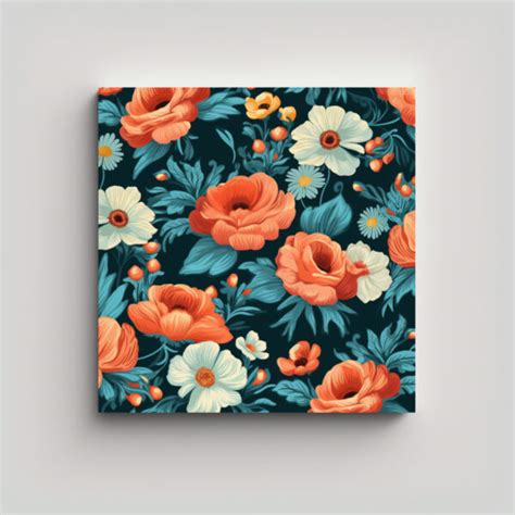 Cuadro Decorativo Moderno Con Patr N Floral Retro En Canva Decocuadros