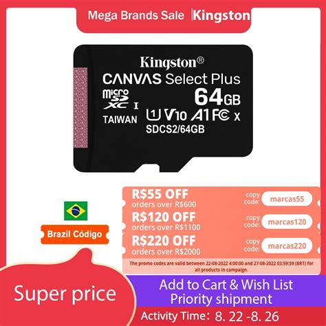 Kingston classe 10 cartão micro sd 16gb 32gb microsdhc cartão de