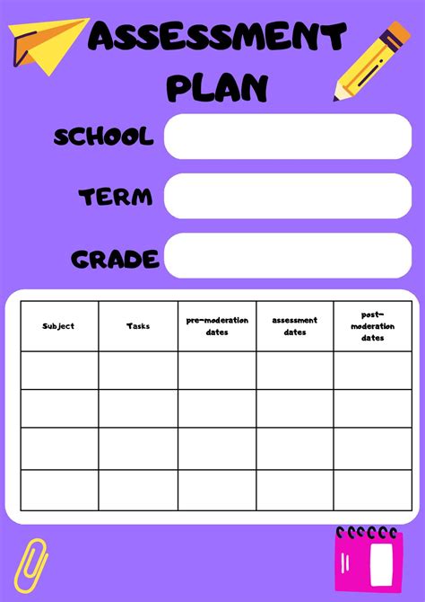 Assessment Plan Template In Word And Pdf Formats Images